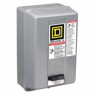 SQUARE D NEMA Magnetic Motor Starter: 3 to 9A, 120V AC, 1, 1NO, 1 1/2 hp HP @ 3 Phase - 240V, 50/60