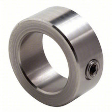 DAYTON Shaft Collar: Inch, 1 Piece Set Screw, Plain Bore, 3/8 in Bore Dia., Stainless Steel