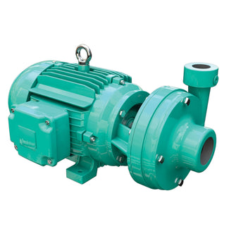 Series QE: 2.5” thru 5” discharge-Flanged- End Suction close coupled pump with Cast iron case, cast iron impeller and SS shaft sleeve, mechanical seal close coupled to TEFC Premium Efficient Motor sized